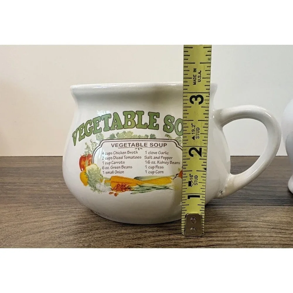 Vintage Dat'l Do-It Vegetable Soup Recipe Ceramic Mug Cup Bowl